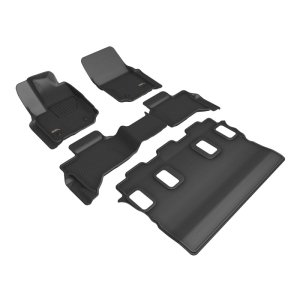 Toyota 4Runner Floor Mats - Front Rear and Third Row - 3D MAXpider - Kagu - Black - `25-`26 Toyota 4Runner Floor Mats - Front Rear and Third Row - 3D MAXpider - Kagu - Black - `25-`26